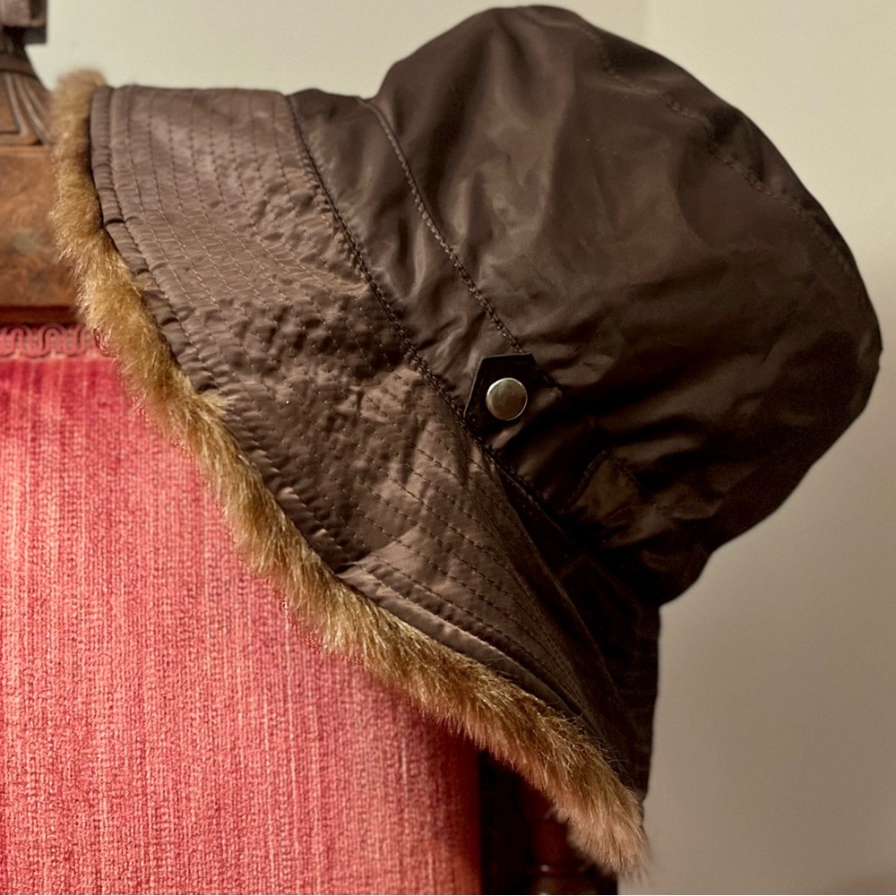 Reversible Brown & Black Fleece and Faux Fur Bucket Hat